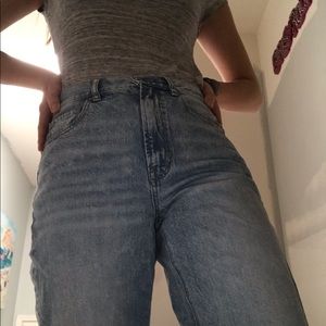 Acid Wash Ripped Mom Jeans